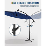 Garvee 10FT Offset Patio Umbrella 360 Rotation Cantilever Outdoor Umbrella NEW