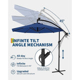 Garvee 10FT Offset Patio Umbrella 360 Rotation Cantilever Outdoor Umbrella NEW