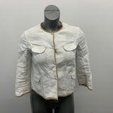 Nougat London Women's Linen Accent Jacket White Beige Size 1`