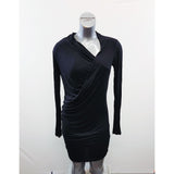 Libby Women's Cowl Neck Bodycon Dress Size Large Black Long Sleeve