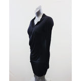 Libby Women's Cowl Neck Bodycon Dress Size Large Black Long Sleeve