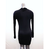 Libby Women's Cowl Neck Bodycon Dress Size Large Black Long Sleeve