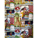 White Cross Women's Noah's Ark Theme Button Down Scrub Top Size S