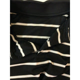 Golf Polo Shirt Men's Size Large Black Beige Striped Short Sleeve Polyester