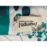 numph Women's Shirt Dress Size 36 White Green Dog Print Dress Button Up Belted Cotton Blend