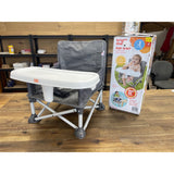 BRIGHT STARTS POP 'N SIT BOOSTER Chair, Gray 6M-3Y NEW
