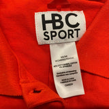 HBC Sport Women's Red Collared T-Shirt with Buttons Fox Logo on Left Top Side Size Medium Cotton