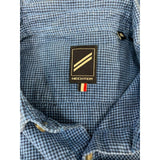 Daniel Hechter Men's XXL Blue Plaid Short Sleeve Button Up Linen/Cotton Shirt