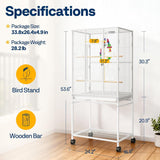 VIVOHOME 54 Inch Metal Bird Cage with Rolling Stand Slide-out Tray