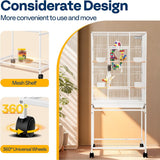 VIVOHOME 54 Inch Metal Bird Cage with Rolling Stand Slide-out Tray