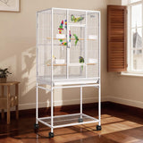 VIVOHOME 54 Inch Metal Bird Cage with Rolling Stand Slide-out Tray