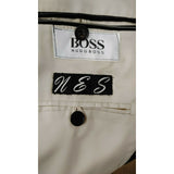 HUGO BOSS Mens Virgin Wool Blend Single Breast Suit Jacket Black Striped 45W 40R