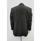 HUGO BOSS Mens Virgin Wool Blend Single Breast Suit Jacket Black Striped 45W 40R