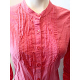 Levi Strauss Signature Women's small Mandarin Collar Pleated Blouse