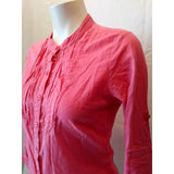Levi Strauss Signature Women's small Mandarin Collar Pleated Blouse