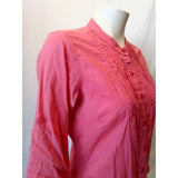 Levi Strauss Signature Women's small Mandarin Collar Pleated Blouse