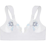 Glamorise 1241 Front-Close Wonderwire Full Coverage 36G Bra White/Blue NWOT