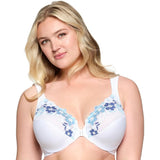 Glamorise 1241 Front-Close Wonderwire Full Coverage 36G Bra White/Blue NWOT