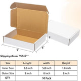 9x6x2 Shipping Boxes, White Corrugated Cardboard