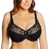 DELIMIRA Women's Plus Size Full Coverage Underwire Minimizer Bra 36C Black
