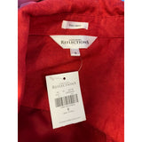 Northern Reflections Women's Button Up Polyester Shirt Size Small Red Long Sleev