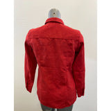 Northern Reflections Women's Button Up Polyester Shirt Size Small Red Long Sleev