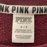 Pink Victoria's Secret Women's Sweatshirt Size Small Burgundy Long Sleeve Crew Neck Pullover