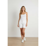 Caribbean Joe Women's Bermuda Shorts White 100% Cotton Size 14