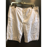 Caribbean Joe Women's Bermuda Shorts White 100% Cotton Size 14