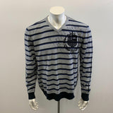 Buffalo David Bitton Men's Grey Striped Long Sleeve Sweatshirt (See Size Measurements)