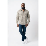 Double G Size XL Blue Green Plaid Men's Cotton Long Sleeve Button Up Shirt