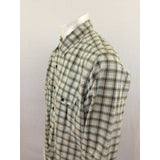 Double G Size XL Blue Green Plaid Men's Cotton Long Sleeve Button Up Shirt