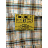 Double G Size XL Blue Green Plaid Men's Cotton Long Sleeve Button Up Shirt