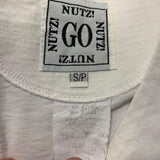 Go Nutz Crop Top Women's Small Beach Scene Cotton White