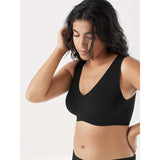 True & Co. True Body Boost V-Neck Bra 14826G Black Small