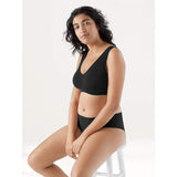 True & Co. True Body Boost V-Neck Bra 14826G Black Small