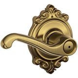 Schlage F40 FLA 609 BRK Brookshire Collection Flair Privacy Lever, Antique Brass