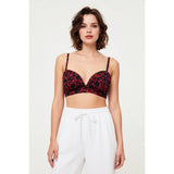 Smart & Sexy SA1002 Swim Secret Convertible Push-Up Bikini Top 34B Black Pansy NWT