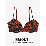 Smart & Sexy SA1002 Swim Secret Convertible Push-Up Bikini Top 34B Black Pansy NWT