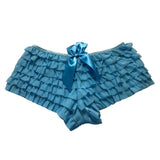 Daisy corsets Womens Light Blue Ruffle Panty W/Bow Small Poly/Cotton/Elastane