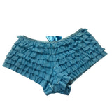 Daisy corsets Womens Light Blue Ruffle Panty W/Bow Small Poly/Cotton/Elastane