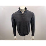 American Eagle Button Mock Neck Men's Sweater Size Medium Gray Long Sleeve Cotton