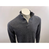 American Eagle Button Mock Neck Men's Sweater Size Medium Gray Long Sleeve Cotton