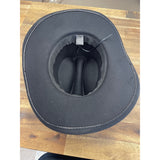 DRESHOW Classic Western Felt Cowboy Cowgirl Hat Wide Brim Buckle Black XL NEW
