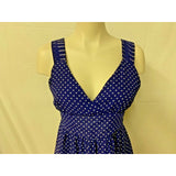 Gap Women's 4 Dress purple with white polka dots v neck sleeveless side zipper