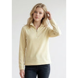 IZOD Women's Medium 1/4 Zip Pullover Stretch Athletic Shirt Cotton/Spandex Green