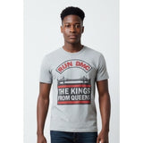 Run DMC Rap T Shirt The King From Queens Tee Men's Small Reprint Cotton Blue Crew Neck