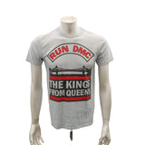 Run DMC Rap T Shirt The King From Queens Tee Men's Small Reprint Cotton Blue Crew Neck