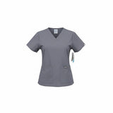 Landau Women's Grey Scrub Top T-Shirt Size Medium Polyester NWT