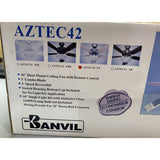 Banvil Aztec  42" Ceiling Fan W/Remote Control & Dome Light New In Box Pewter Finnish
